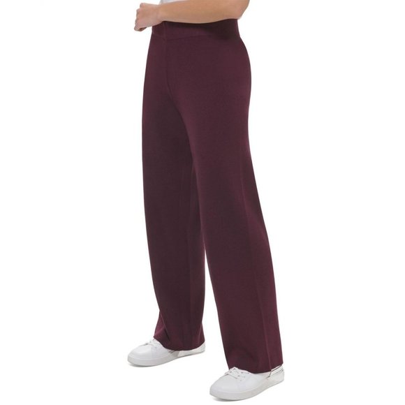 NWT Calvin Klein Women's Wide Leg Sweater Pants M2XQK740 M Aubergine Purple - Picture 3 of 5